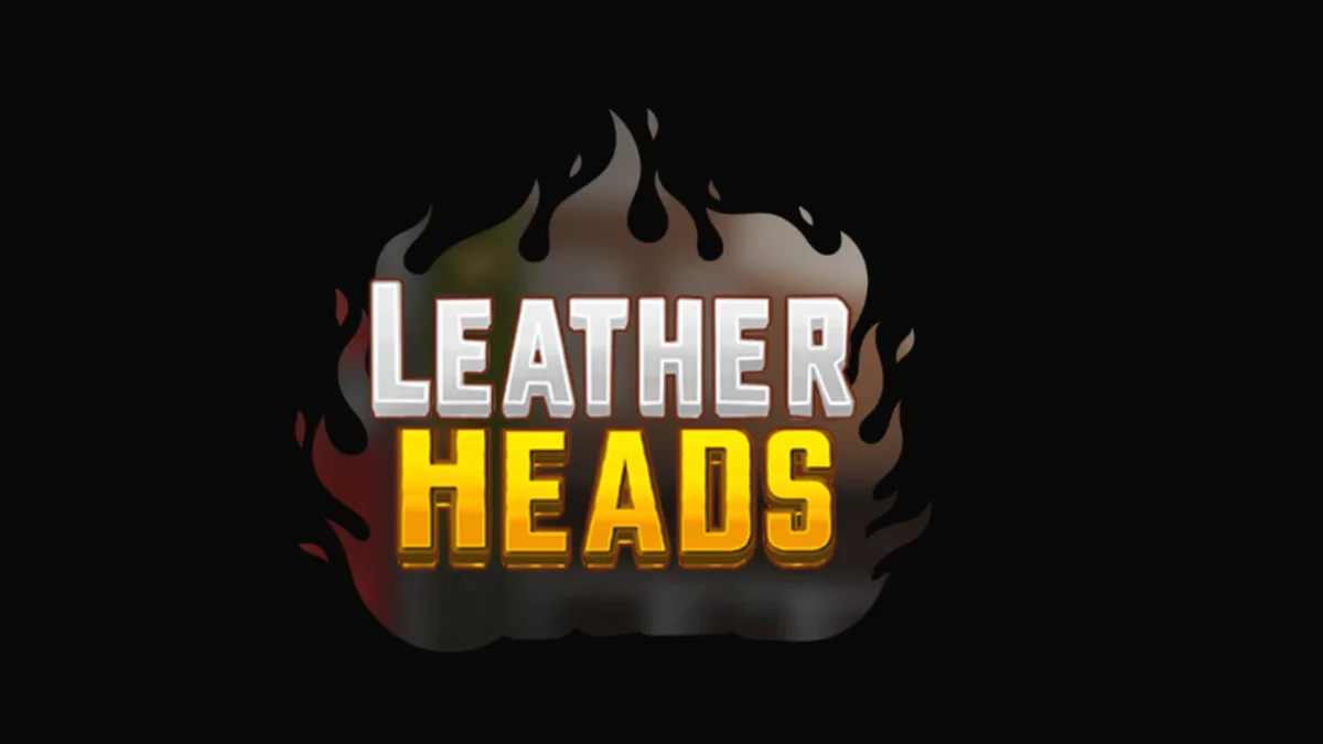 Cena noturna urbana com bombeiros em ação e elementos neon do slot Leatherheads.